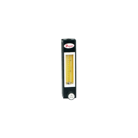 Dwyer Instruments Direct reading glass flowmeter, glass float, flow rate 55 SCFH air. DR12490